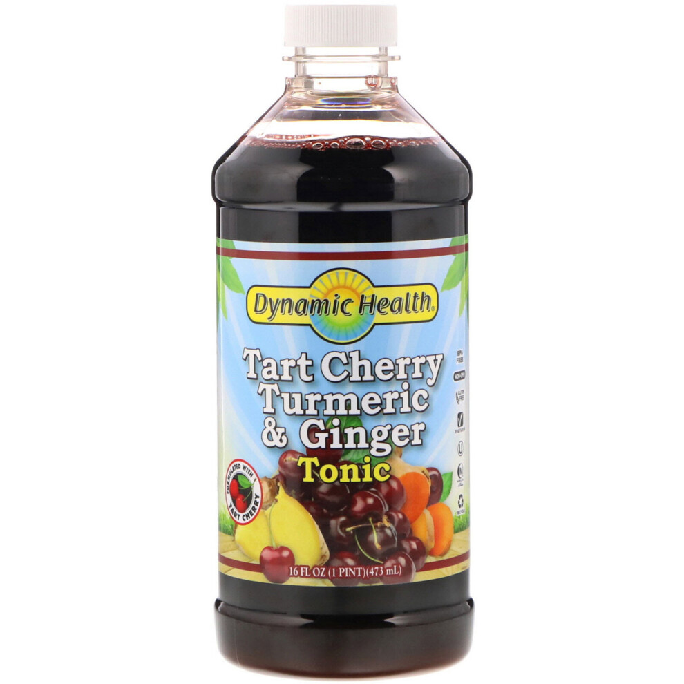Dynamic Health Laboratories, Tart Cherry Turmeric & Ginger Tonic, 16 Fl Oz (473 Ml)