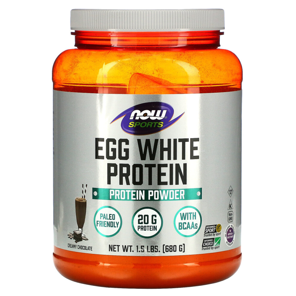 Now Foods Egg Protein, Creamy Chocolate, 1.5 Lbs (680 G) White