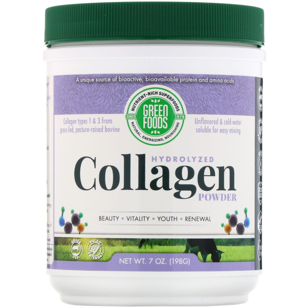 Photos - Vitamins & Minerals Green Foods Corporation Green Foods, Hydrolyzed Collagen Powder, 7 oz  (198 g)
