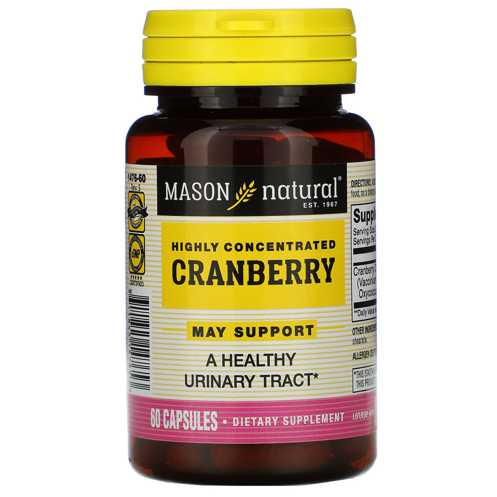Mason Natural , Cranberry, Highly Concentrated, 60 Capsules