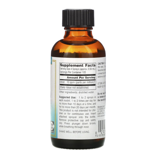 Source Naturals, Wellness, Colloidal Silver Nasal Spray, 10 PPM, 2 fl oz (59.14 ml) 1
