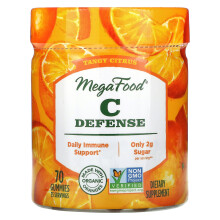 MegaFood, Défense C, Agrumes Acidulés, 70 Gommes