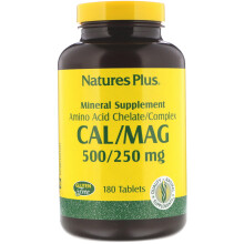 NaturesPlus, Cal/Mag, 500 mg/250 mg, 180 Comprimés