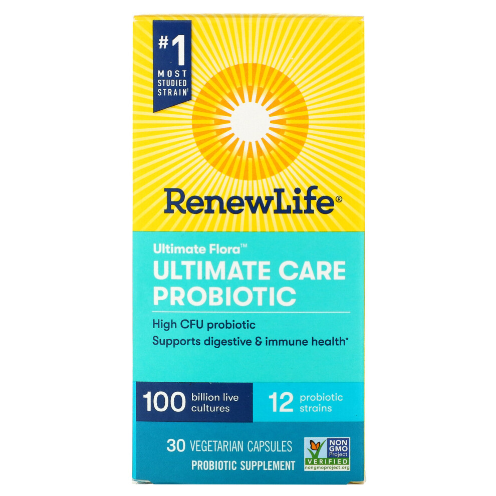 Renew Life , Ultimate Flora, Ultimate Care Probiotic, 100 Billion Live Cultures, 30 Vegetarian Capsules