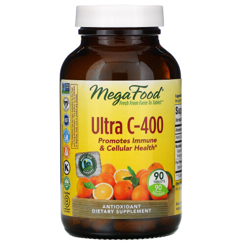 MegaFood, Ultra C, 400 mg, 90 Comprimés
