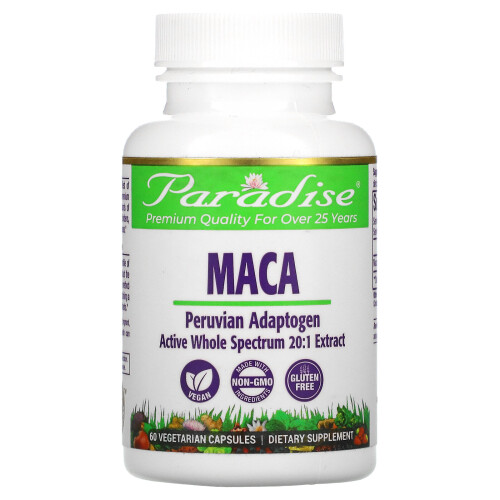 Paradise Herbs, Maca, 60 vegetarische Kapseln