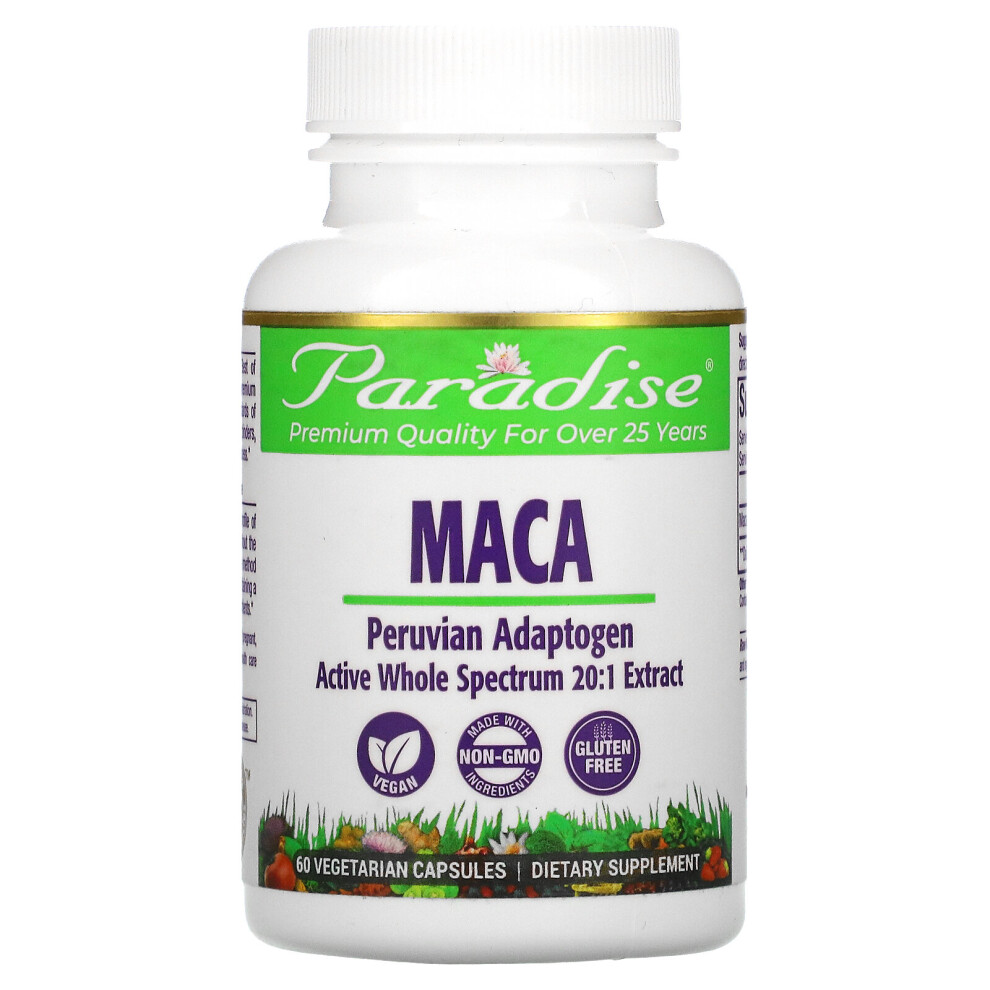 Paradise Herbs , Maca, 60 Vegetarian Capsules