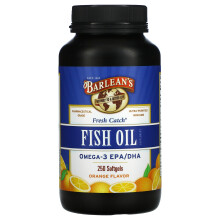 Barlean's, Frischer Fang, Fischöl, Omega-3 EPA/DHA, Orange, 600 mg, 250 Softgels (300 mg pro Softgel)