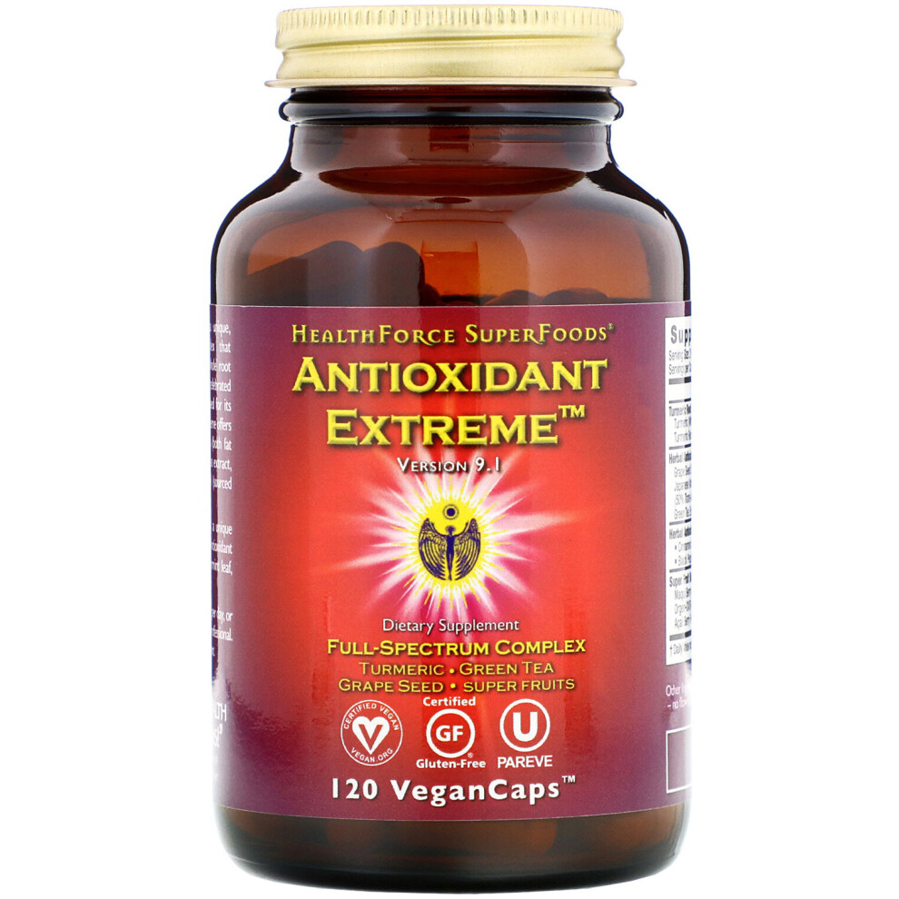 Healthforce Superfoods Green Antioxidant Extreme, Version 9.1, 120 Vegancaps