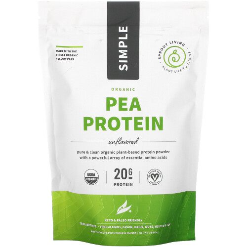 Sprout Living, Einfaches Erbsenprotein, 1 lb (454 g)