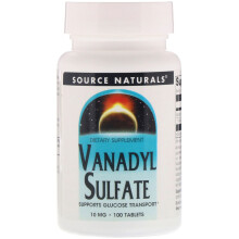 Source Naturals, Sulfate de Vanadyle, 10 mg, 100 Comprimés