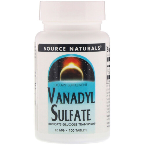 Source Naturals, Sulfate de Vanadyle, 10 mg, 100 Comprimés