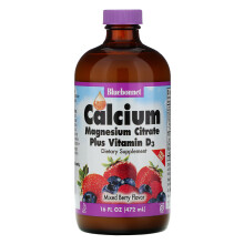 Bluebonnet Nutrition, Flüssiges Calcium Magnesiumcitrat & Vitamin D3, Gemischte Beeren, 16 fl oz (473 ml)