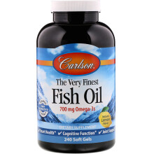 Carlson - El Mejor Aceite de Pescado, 700 mg Omega-3, Suplemento de Aceite de Pescado Noruego