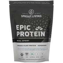 Sprout Living, Epic Protein, Organisches Pflanzenprotein + Superfoods, Echter Sport, 1 Pfund (456 g)