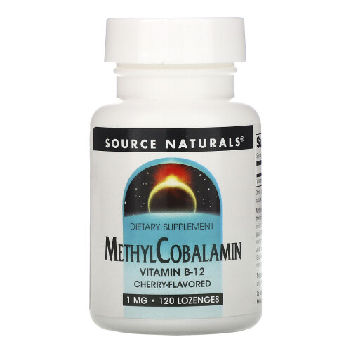 Source Naturals, Methylcobalamin Vitamin B12, Kirsche, 1 mg, 120 Lutschtabletten