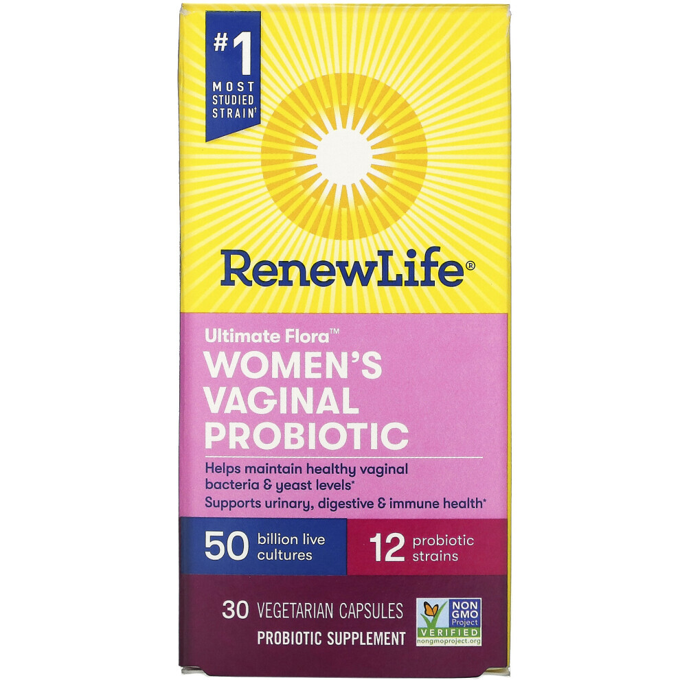 Renew Life , Ultimate Flora, Women's Vaginal Probiotic, 50 Billion, 30 Vegetarian Capsules