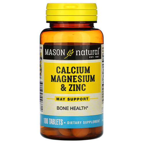 Mason Natural, Calcium Magnésium & Zinc, 100 Comprimés