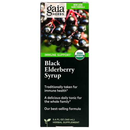 Gaia Herbs, Schwarzer Holundersirup, Immununterstützung, 5.4 fl oz (160 ml)