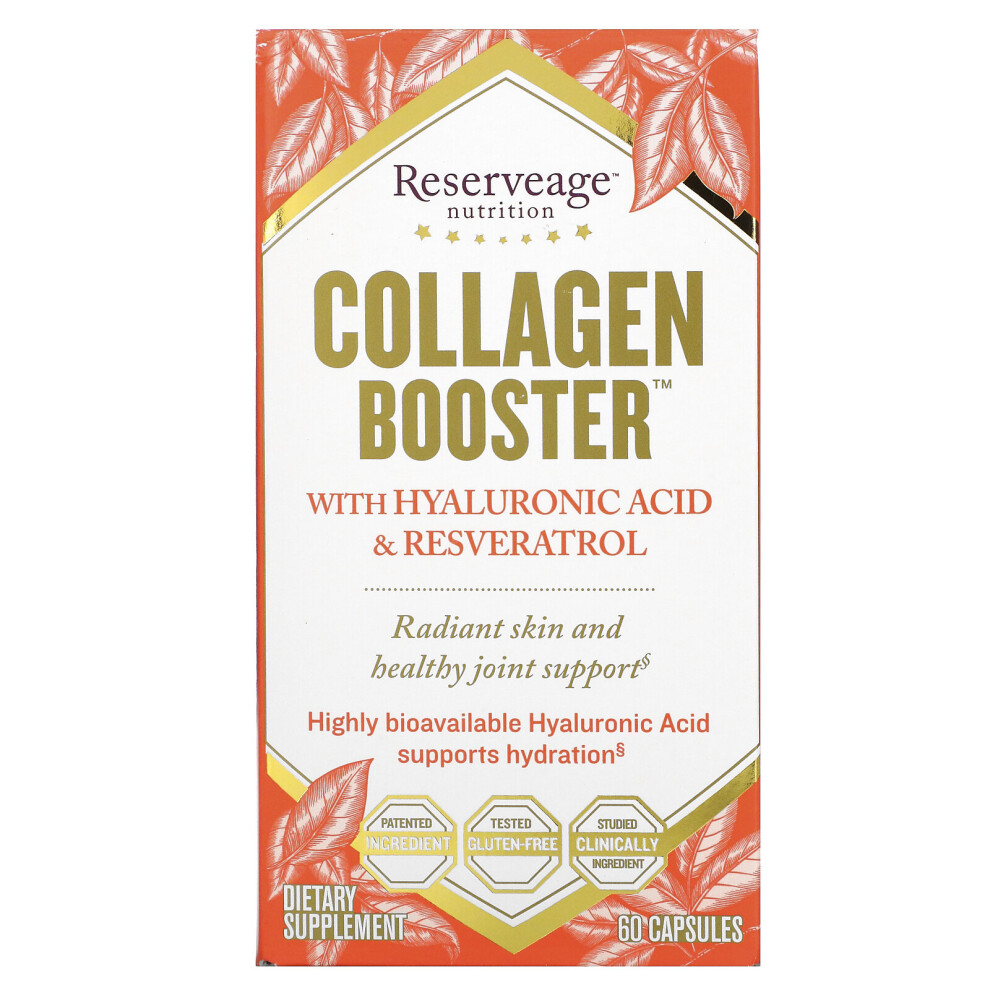 Reserveage Nutrition , Collagen Booster With Hyaluronic Acid & Resveratrol, 60 Capsules