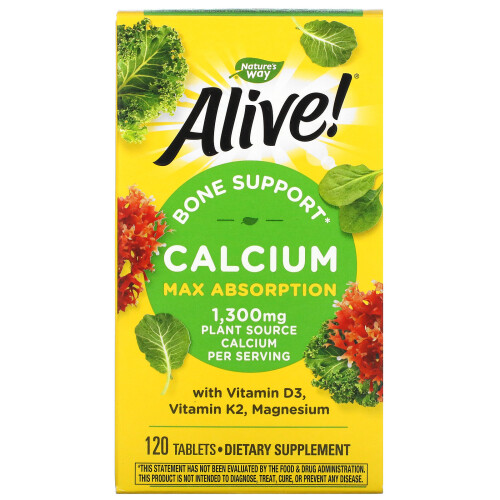 Nature's Way, Alive! Kalzium Max Absorption, 120 Tabletten