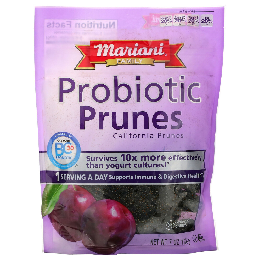 Mariani Dried Fruit, Family, Probiotic Prunes, 7 oz (198 g)