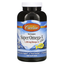 Carlson, Norwegisch, Super Omega-3 Gems, 1.200 mg, 180 Weichkapseln (600 mg pro Weichkapsel)