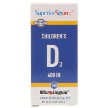 Superior Source, Kinder D3, 10 mcg (400 IE), 100 MicroLingual Instant-Schmelztabletten