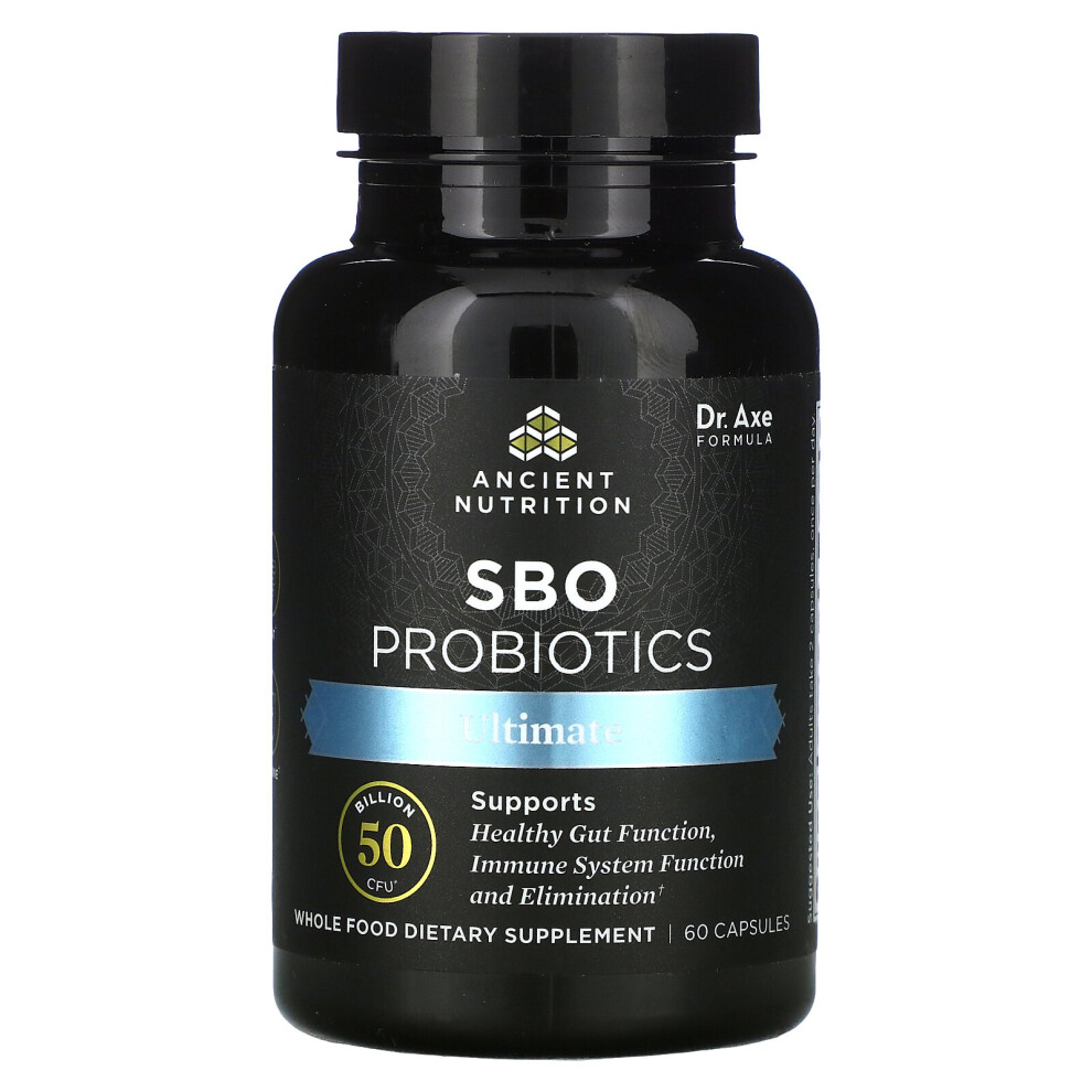 Dr. Axe / Ancient Nutrition , Sbo Probiotics, Ultimate, 50 Billion Cfu, 60 Capsules