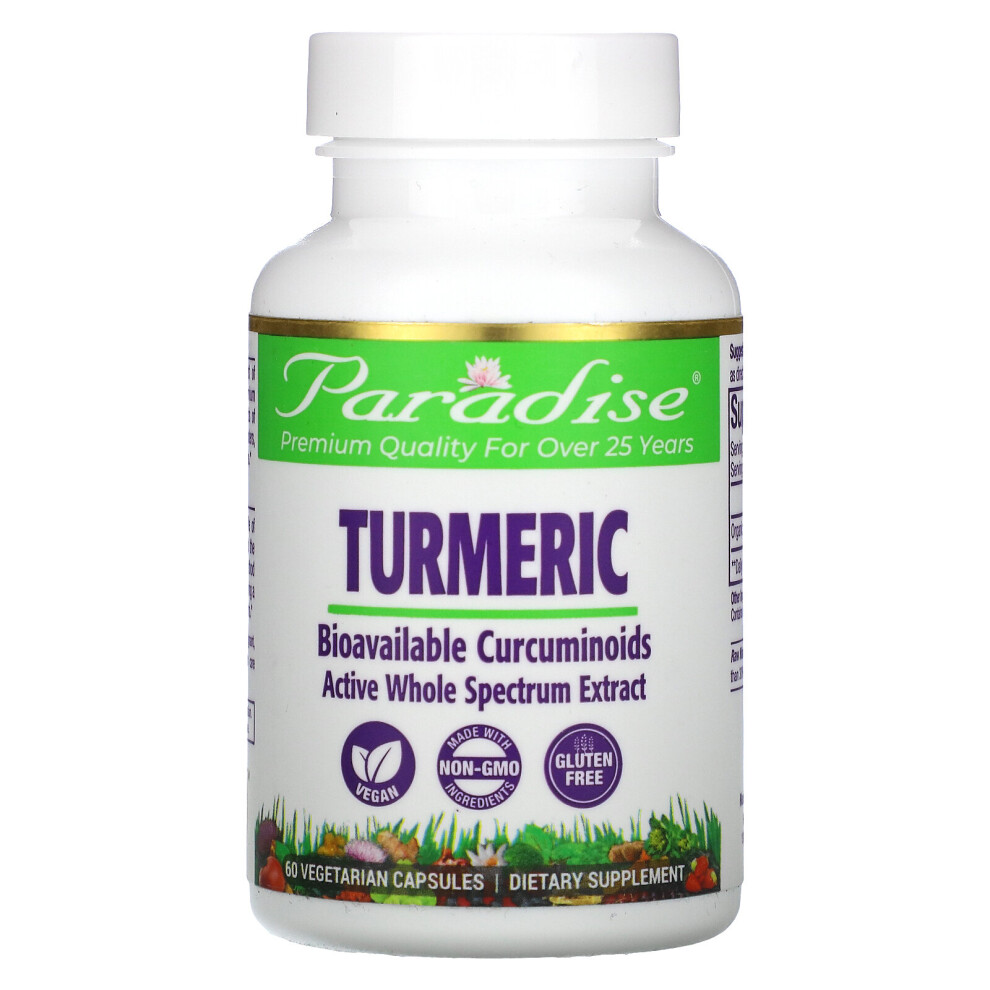 Paradise Herbs , Turmeric, 60 Vegetarian Capsules