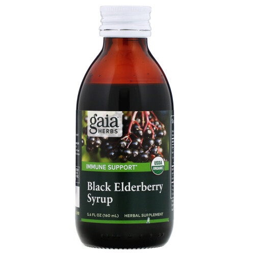 Gaia Herbs, Schwarzer Holundersirup, Immununterstützung, 5.4 fl oz (160 ml) 2