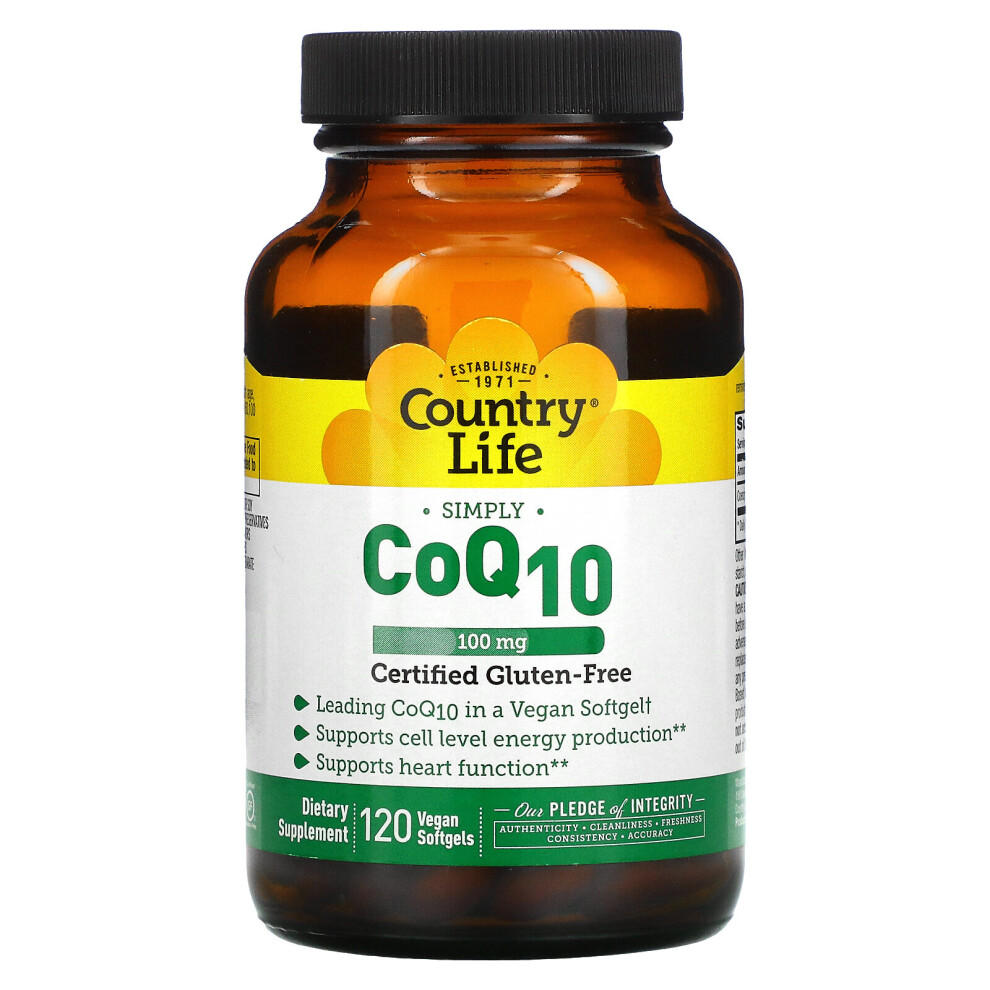 Country Life , Coq10, 100 Mg, 120 Vegan Softgels