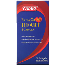 Catalo Naturals, Extra CoQ10, Herzformel mit Nattokinase & Leinöl, 30 Weichkapseln