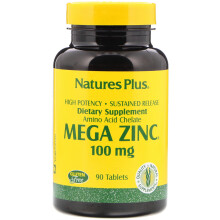 NaturesPlus, Verzögert Freigesetztes Mega Zink, 100 mg, 90 Tabletten