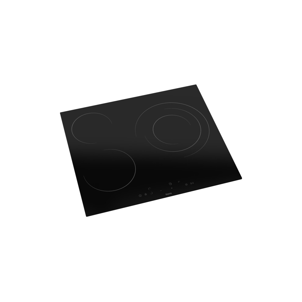 60cm Built-in Ceramic Hob Black - 3 cooking zones (1 Triple Zone)