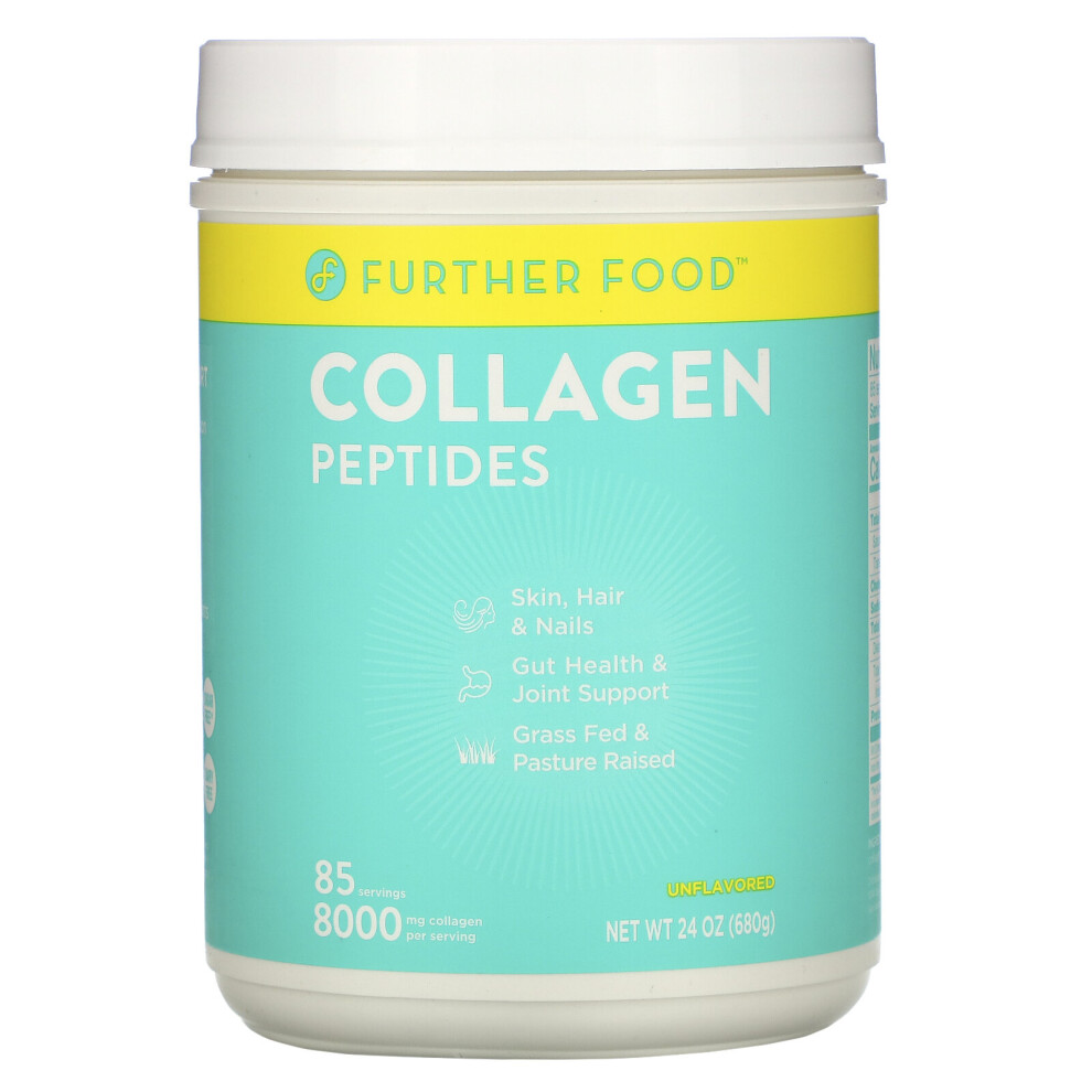 Further Food , Collagen Peptides, Unflavored, 8,000 Mg, 24 Oz (680 G)