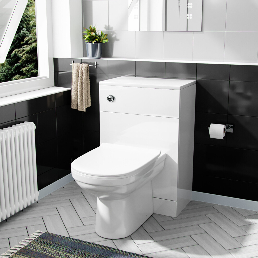 Vincent 500Mm Floor Standing Gloss White Wc Unit, Btw Toilet & Concealed Cistern 5787701054796