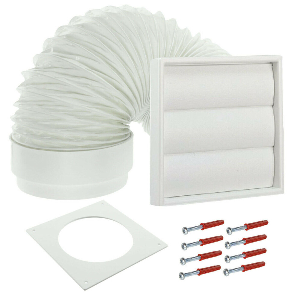 External Wall Vent Ducting Cover Kit for Neff Cooker Hoods (White, 4" / 102mm)