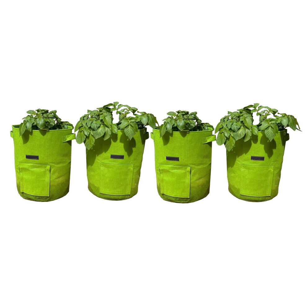 Potato Planter Grow Bags 37 Litre (Set of 4) Non - Woven Fabric Pots