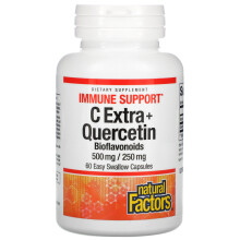 Natural Factors, C Extra + Quercetin, 500 mg/250 mg, 60 Leicht zu schluckende Kapseln