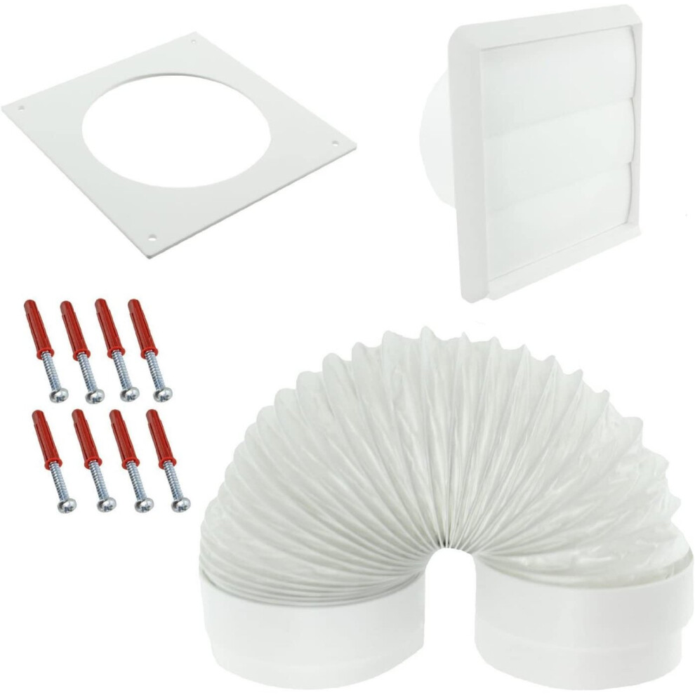 External Wall Vent Ducting Cover Kit for Rangemaster Cooker Hoods (White, 4" / 102mm)