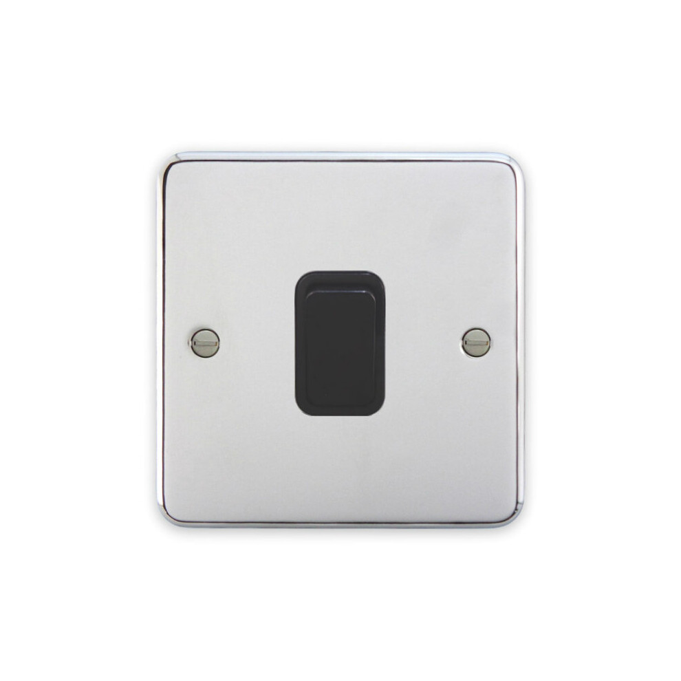 Deta 1903CHB Light Switch 1 Gang 2 Way 10 Amp Polished Chrome