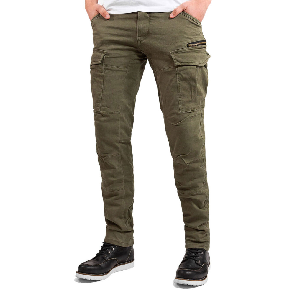 (38 (Long Leg)) John Doe Cargo Trouser Stroker Olive-image-OPC-P9J52FS-NEW