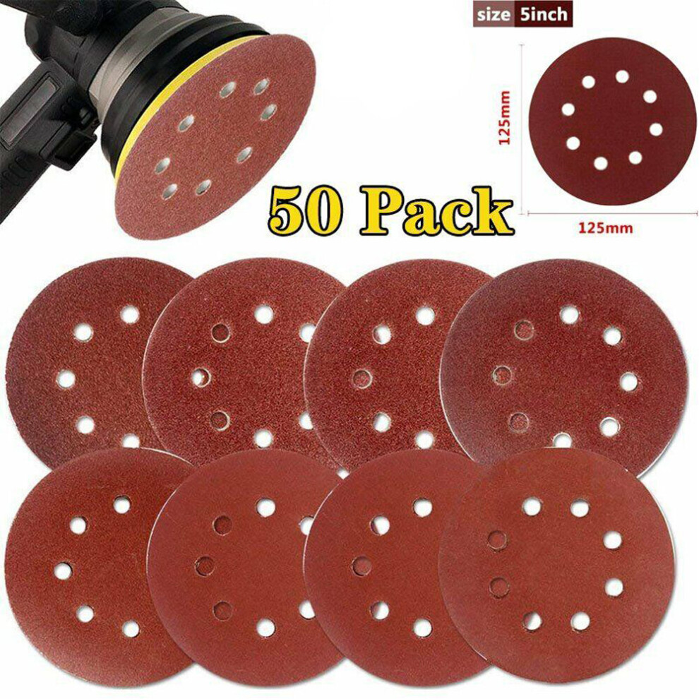 50Pcs Sanding Sheets Discs Sand Paper Pads - 40 60 80 120 240 Grits