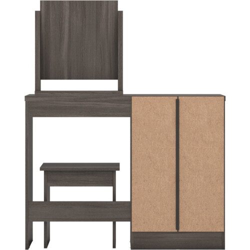 Nevada 4 Drawer Dressing Table Set Black Wood Grain 1