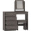 Nevada 4 Drawer Dressing Table Set Black Wood Grain 1