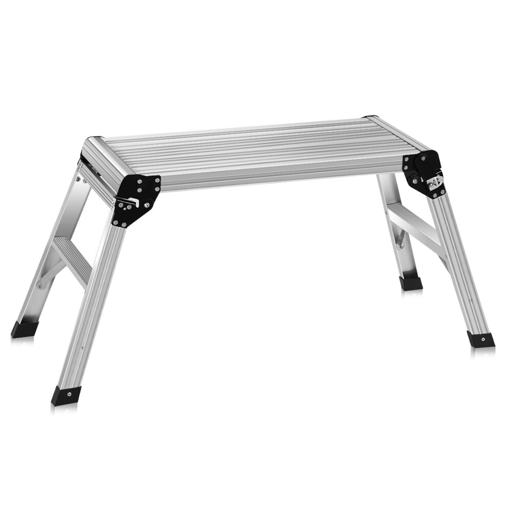 Folding Step Stool Aluminum Platform w/ Anti-slip Surface and Pads