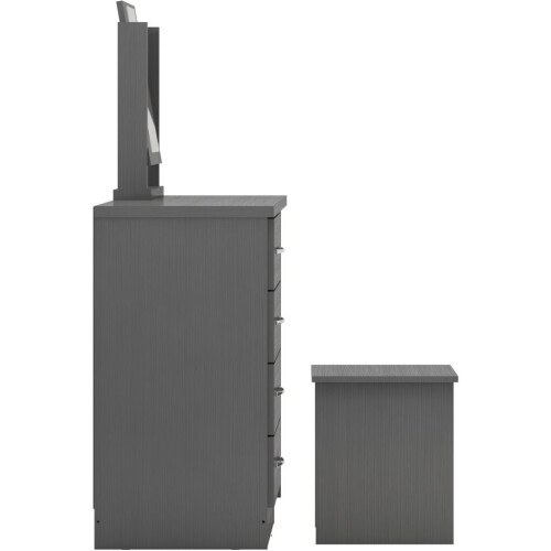 Nevada 4 Drawer Dressing Table Set 3D Effect Grey 1