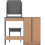 Nevada 4 Drawer Dressing Table Set 3D Effect Grey 3