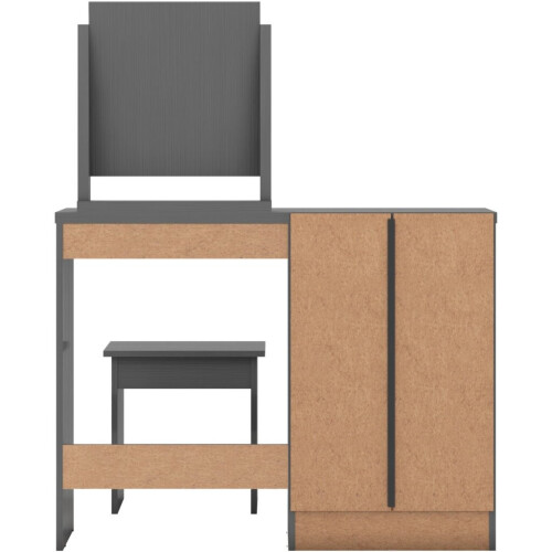 Nevada 4 Drawer Dressing Table Set 3D Effect Grey 2